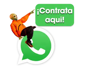 Boton de whatsapp con texto contrata aqui